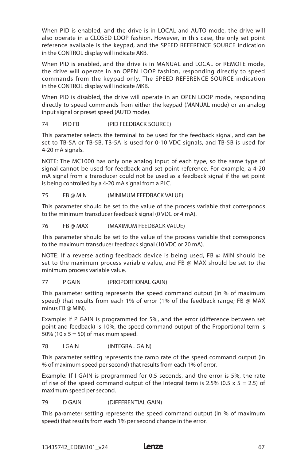 Lenze MC1000 Series User Manual | Page 71 / 84
