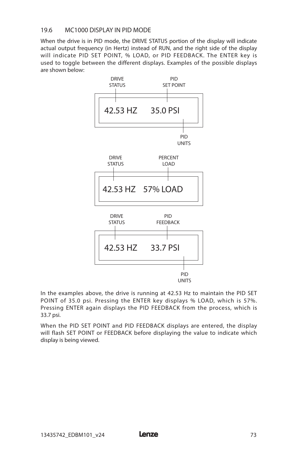 53 hz 57% load | Lenze MC1000 Series User Manual | Page 77 / 84