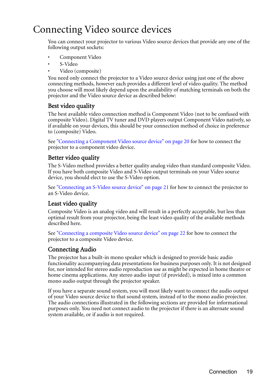 Connecting video source devices | BenQ MP611 User Manual | Page 23 / 60