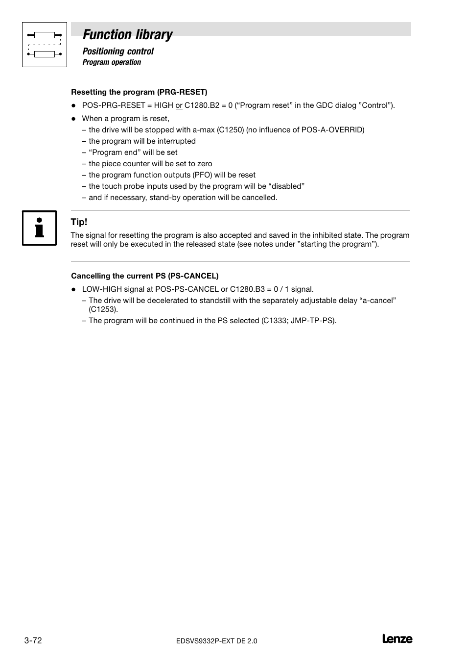 Function library | Lenze EVS9332xP User Manual | Page 100 / 334