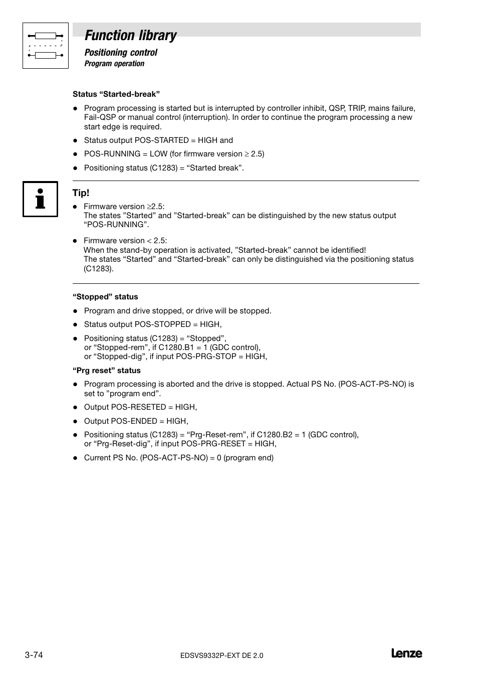 Function library, Positioning control | Lenze EVS9332xP User Manual | Page 102 / 334