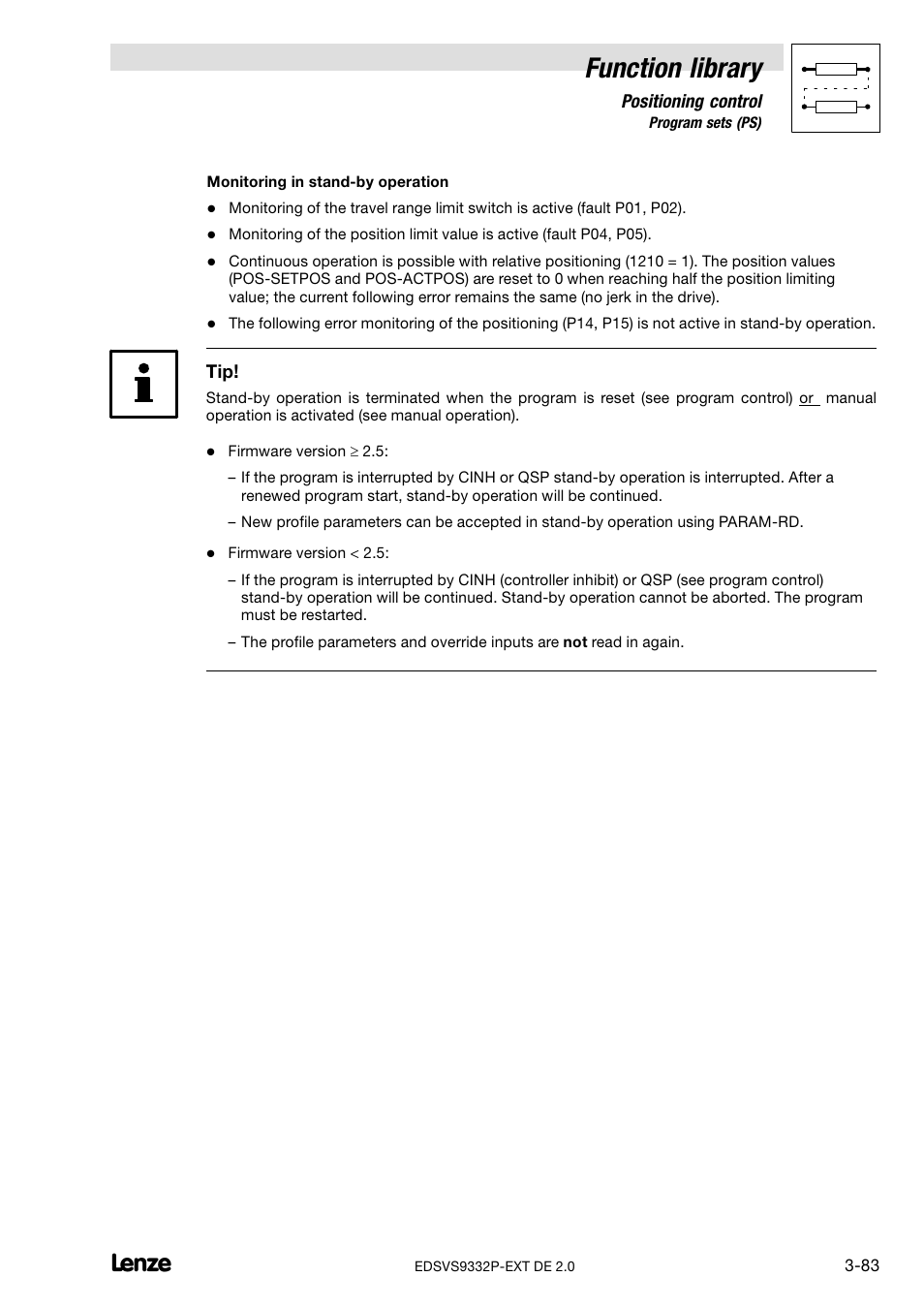 Function library | Lenze EVS9332xP User Manual | Page 111 / 334