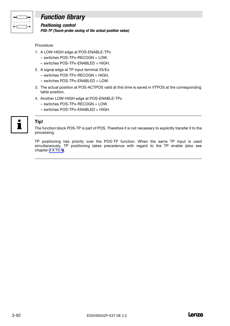 Function library | Lenze EVS9332xP User Manual | Page 120 / 334