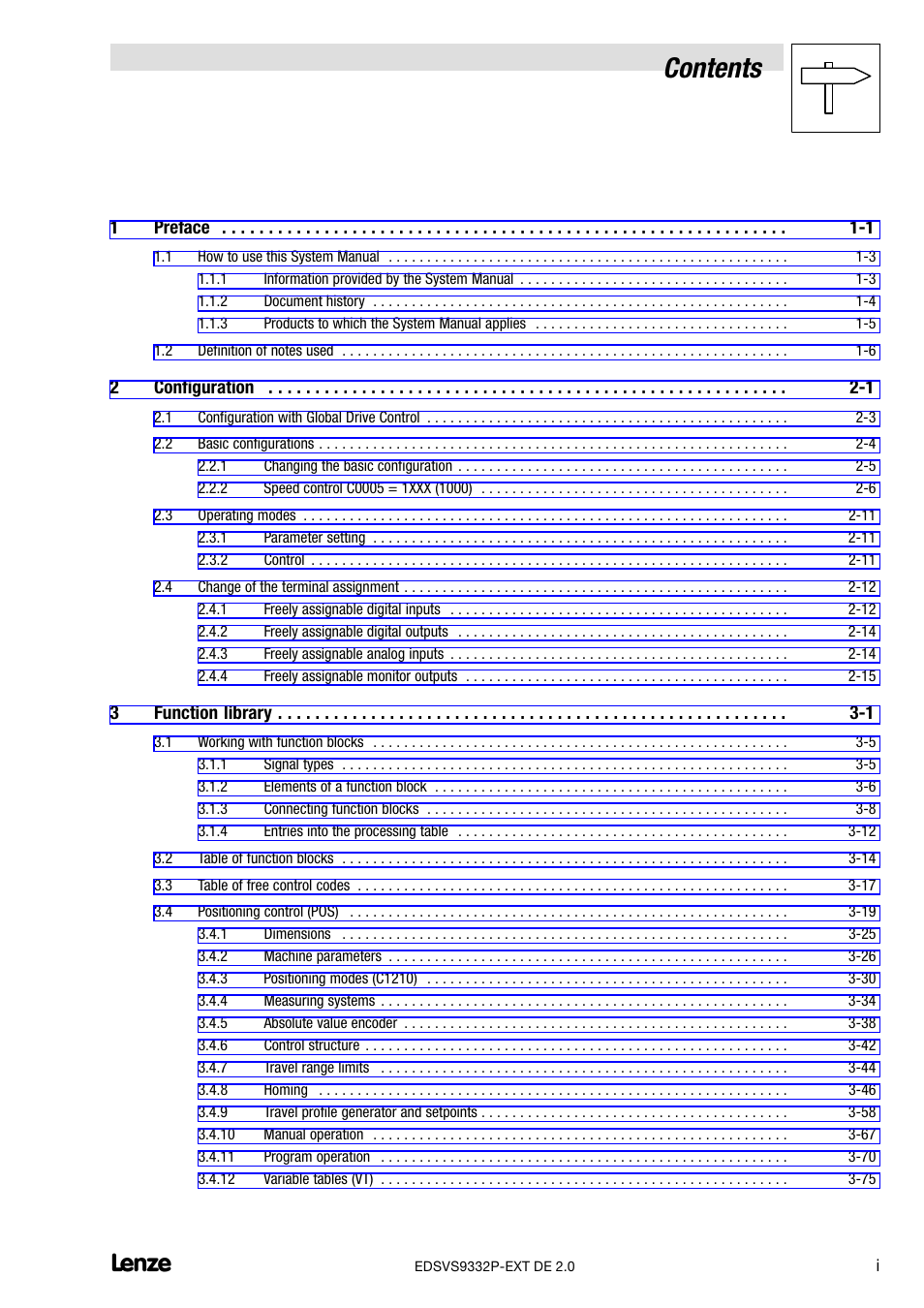 Lenze EVS9332xP User Manual | Page 3 / 334