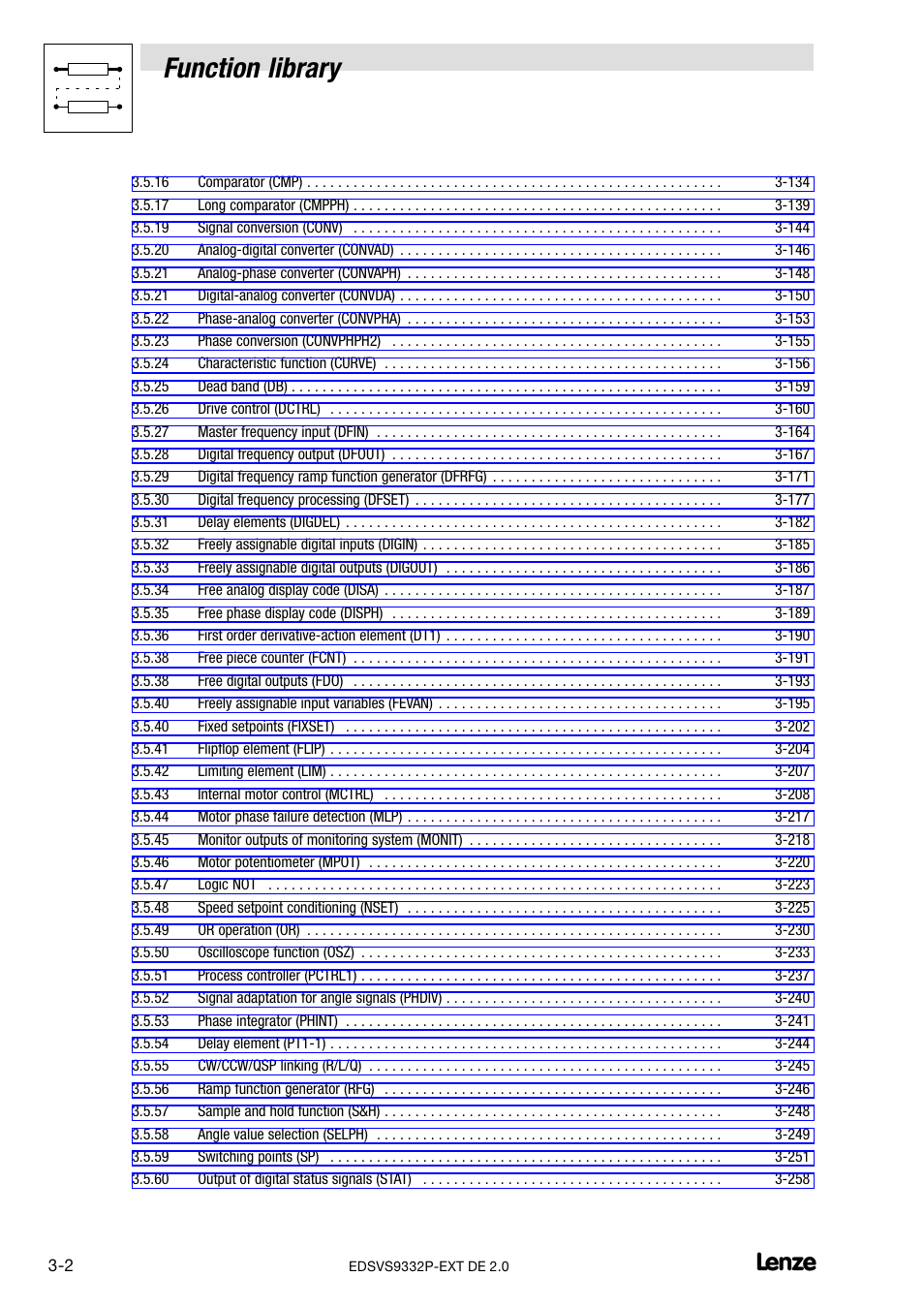 Function library | Lenze EVS9332xP User Manual | Page 30 / 334