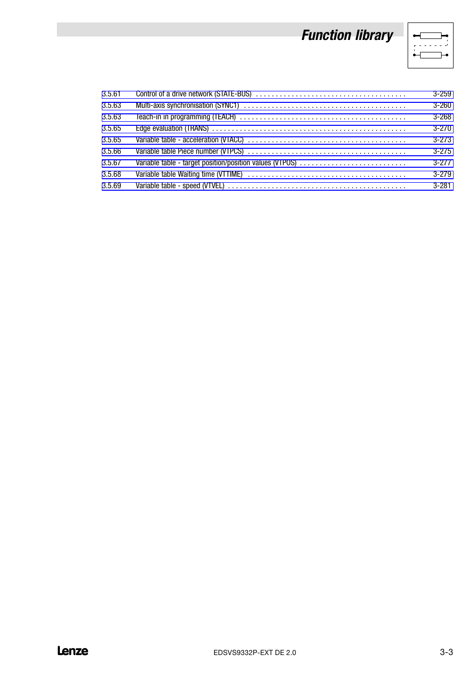 Function library | Lenze EVS9332xP User Manual | Page 31 / 334