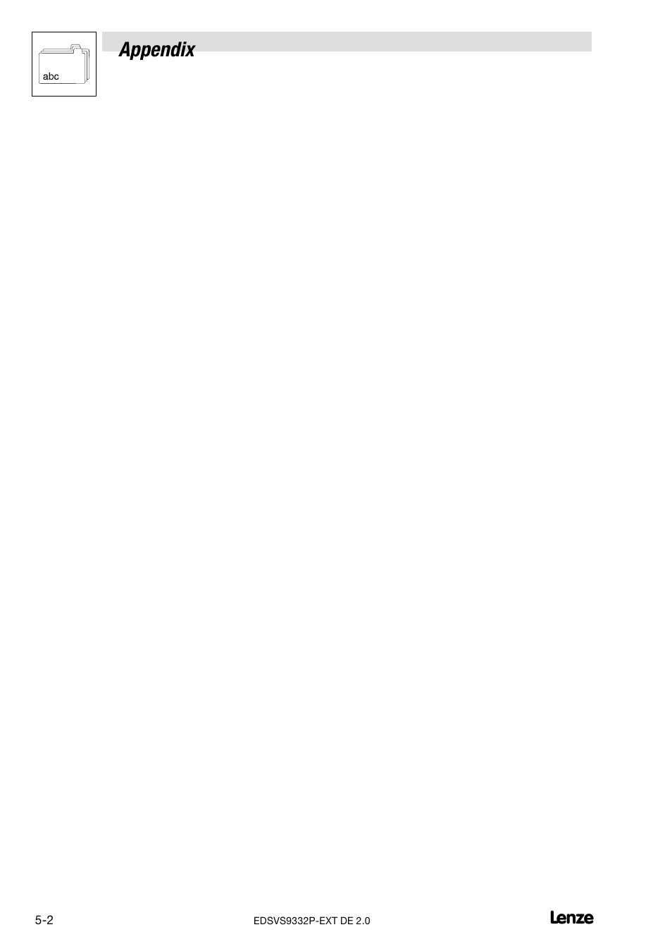 Appendix | Lenze EVS9332xP User Manual | Page 326 / 334