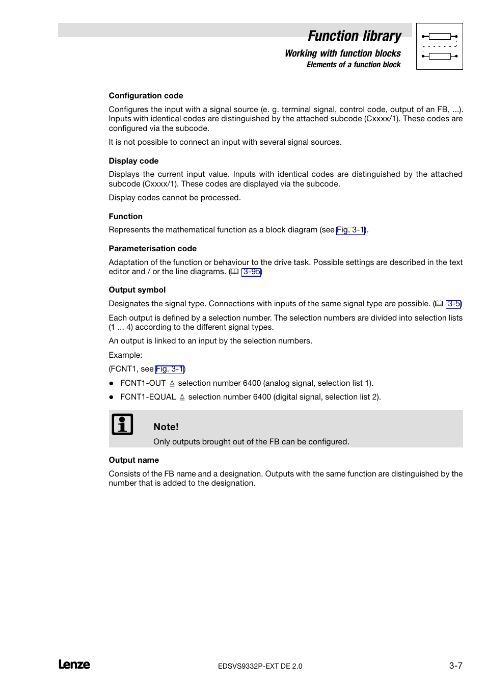 Function library | Lenze EVS9332xP User Manual | Page 35 / 334