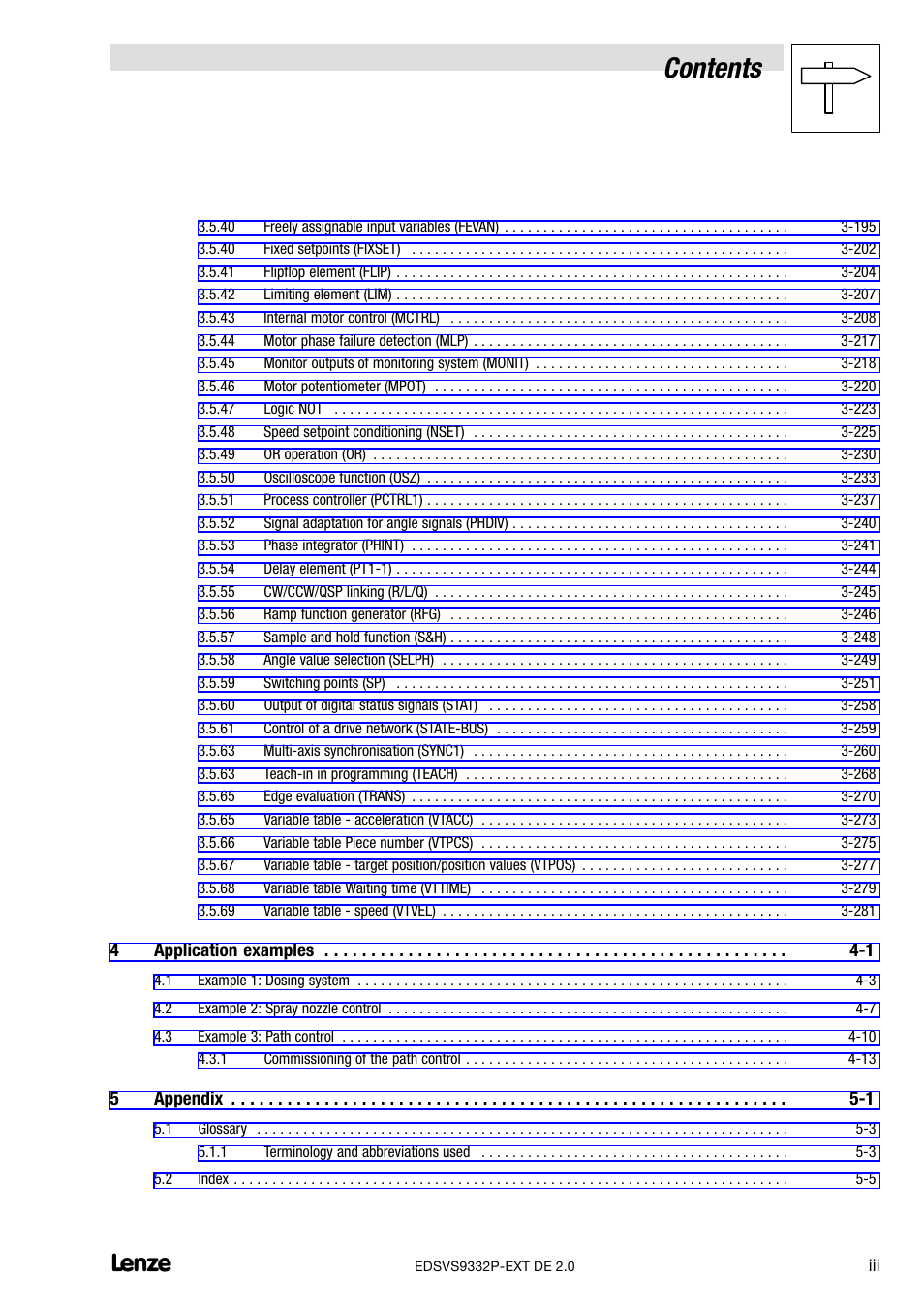Lenze EVS9332xP User Manual | Page 5 / 334