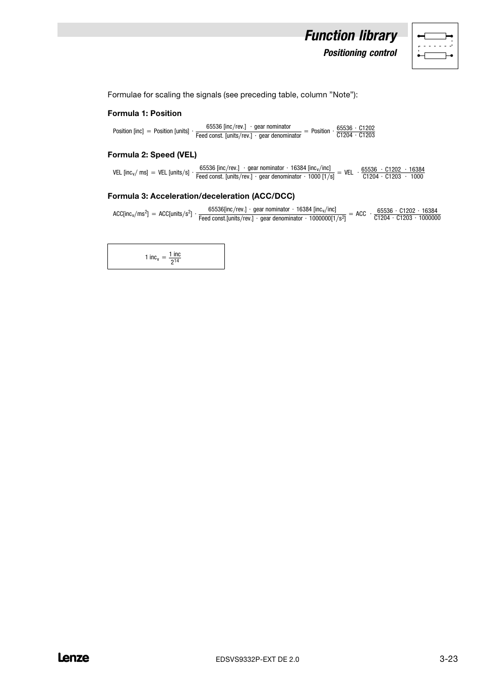 Function library, Positioning control | Lenze EVS9332xP User Manual | Page 51 / 334