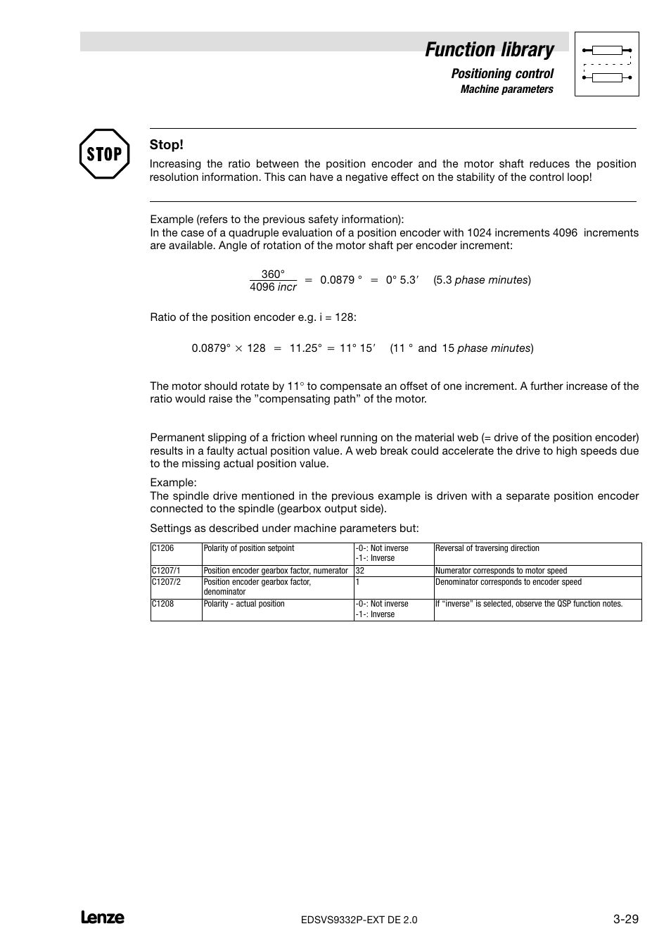 Function library, Positioning control, Stop | Lenze EVS9332xP User Manual | Page 57 / 334