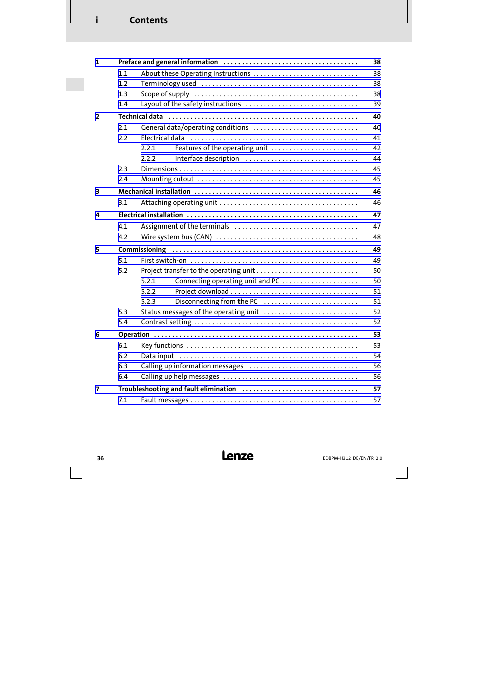 Lenze EPM-H312 User Manual | Page 36 / 94