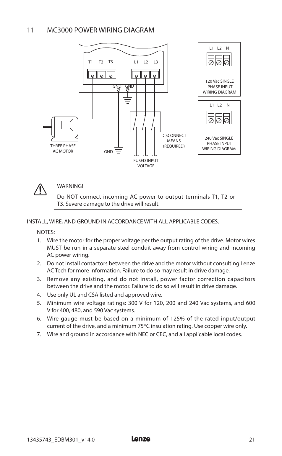 Lenze MC3000 Series User Manual | Page 25 / 84