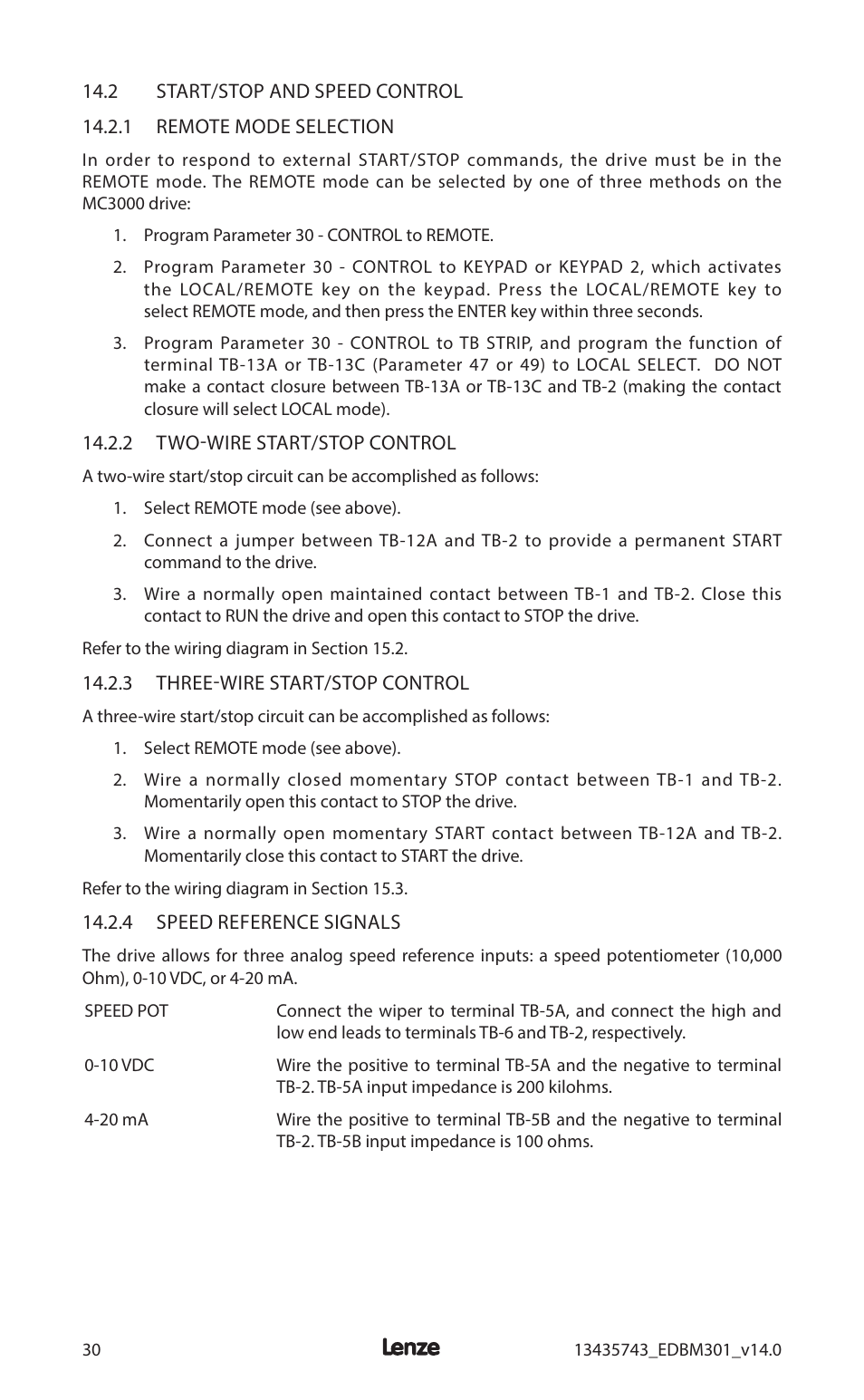 Lenze MC3000 Series User Manual | Page 34 / 84
