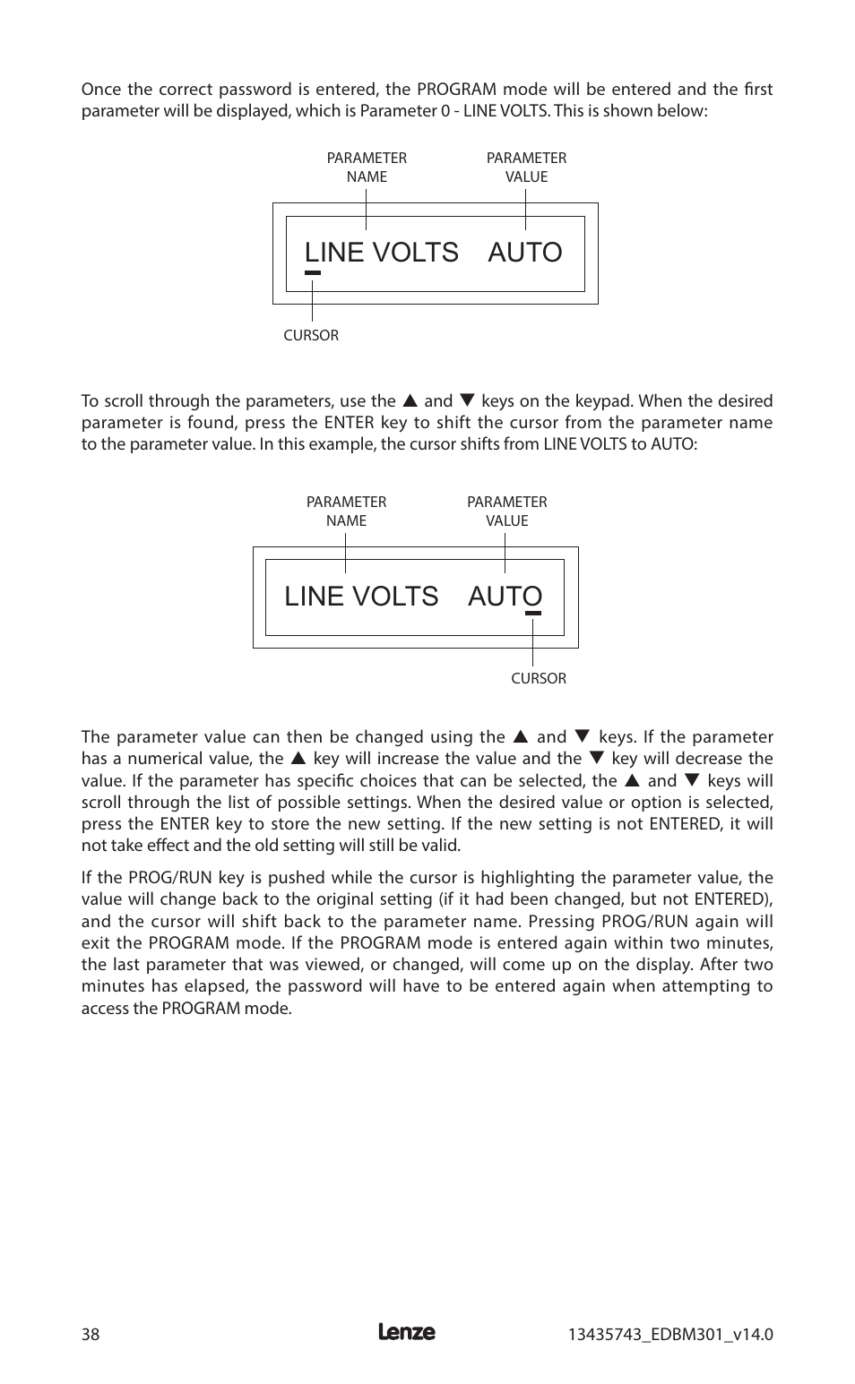 Line volts auto | Lenze MC3000 Series User Manual | Page 42 / 84