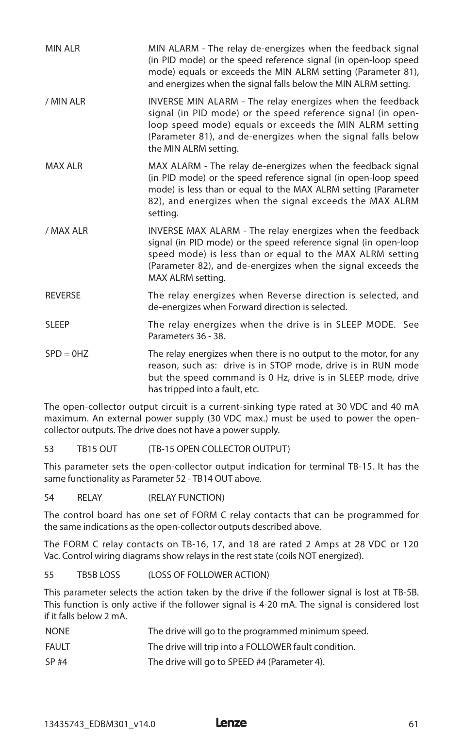 Lenze MC3000 Series User Manual | Page 65 / 84