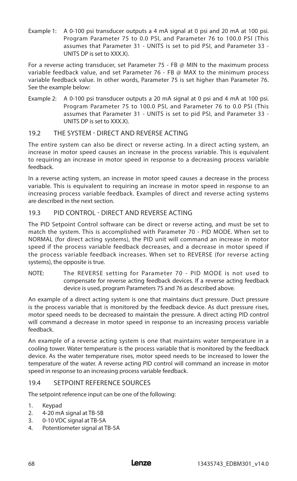 Lenze MC3000 Series User Manual | Page 72 / 84
