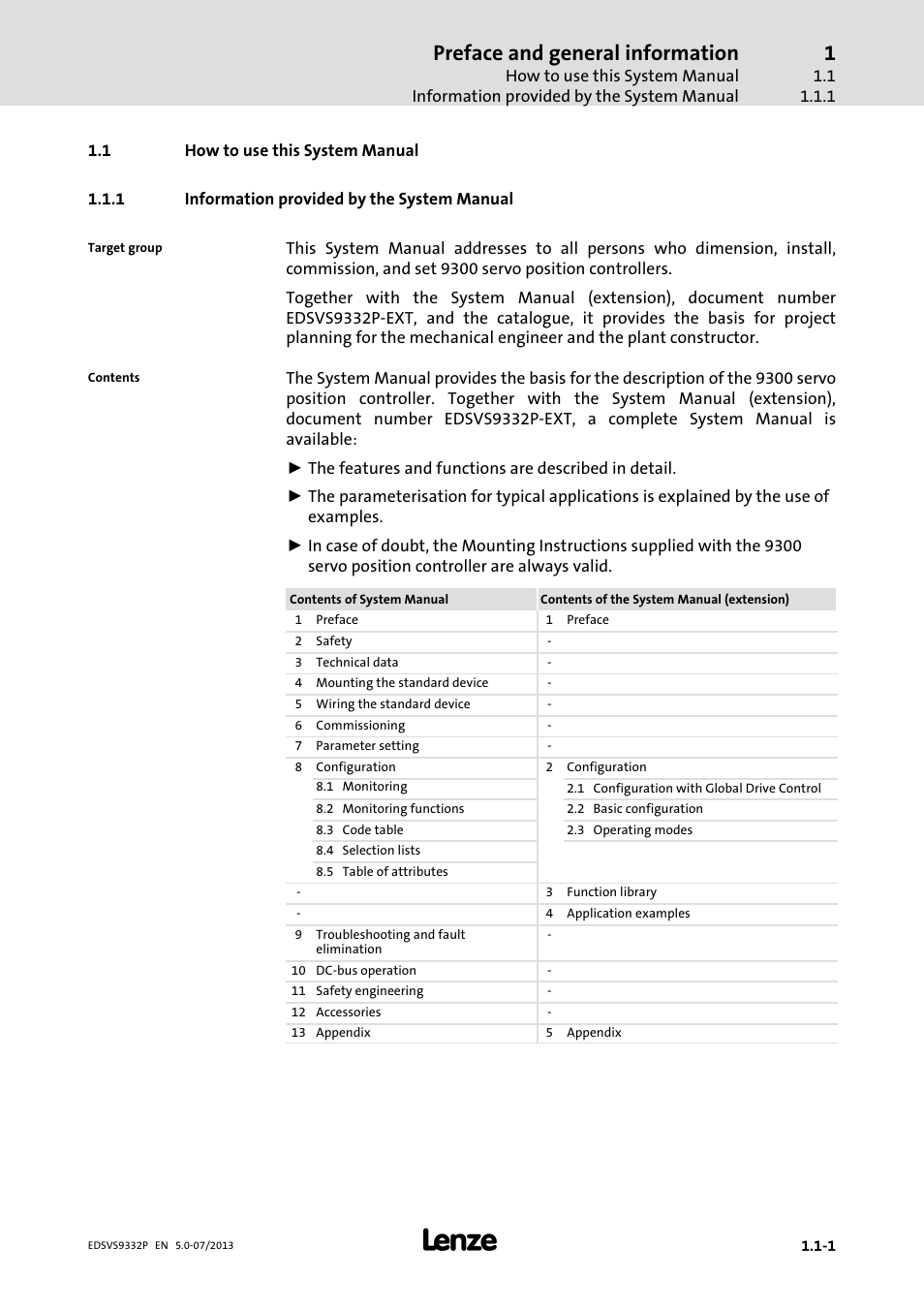 How to use this system manual, Information provided by the system manual, Preface and general information | Lenze EVS9332xP User Manual | Page 13 / 445