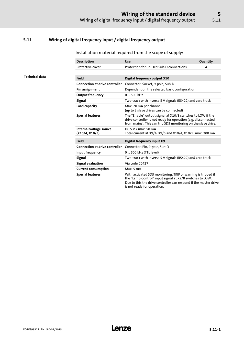 Wiring of the standard device | Lenze EVS9332xP User Manual | Page 155 / 445