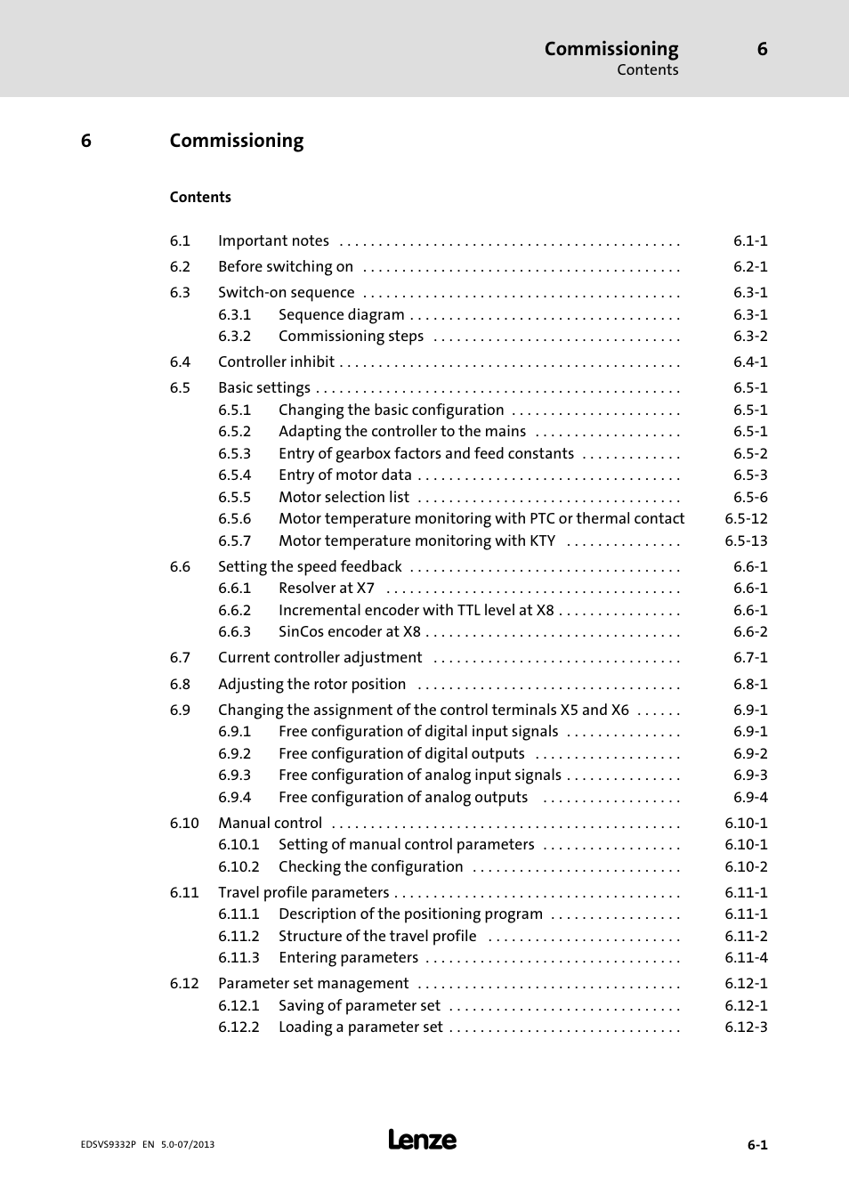 Commissioning, 6commissioning | Lenze EVS9332xP User Manual | Page 157 / 445