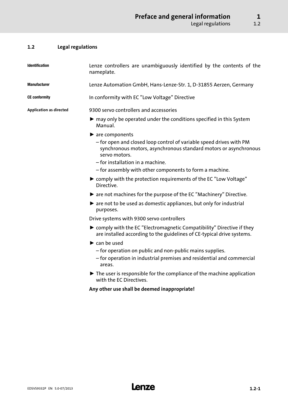 Legal regulations, Preface and general information | Lenze EVS9332xP User Manual | Page 17 / 445
