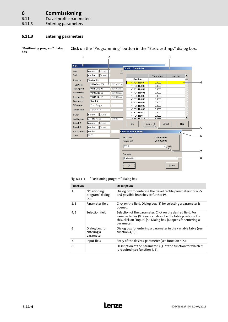 Entering parameters, Commissioning | Lenze EVS9332xP User Manual | Page 208 / 445