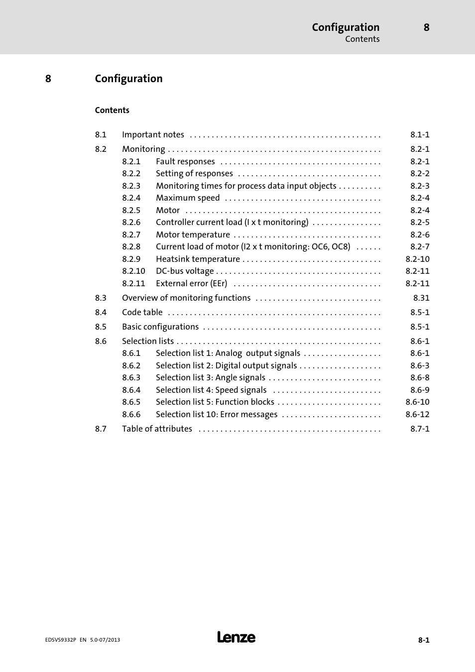 Configuration, 8configuration | Lenze EVS9332xP User Manual | Page 247 / 445