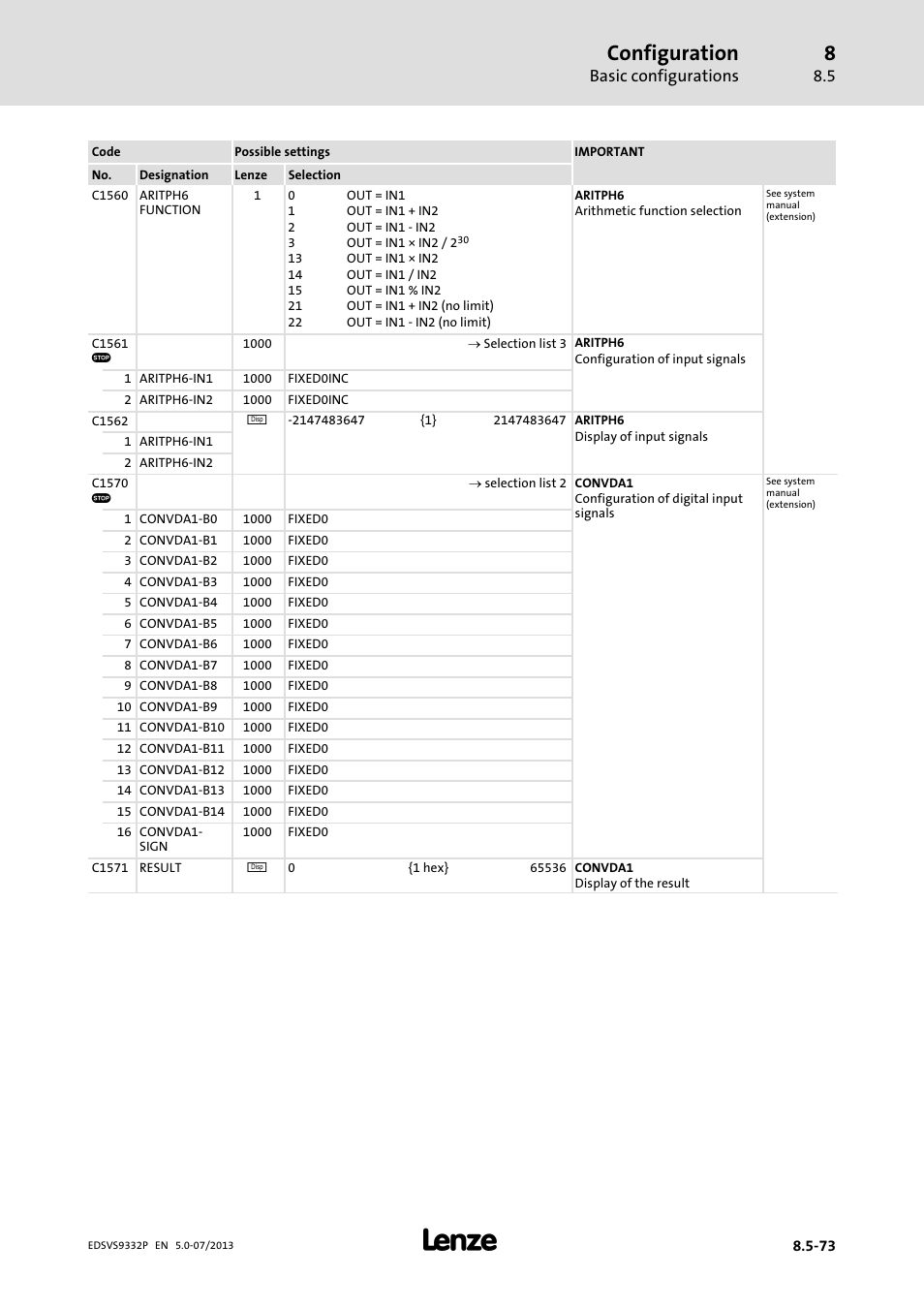 Configuration, Basic configurations | Lenze EVS9332xP User Manual | Page 339 / 445