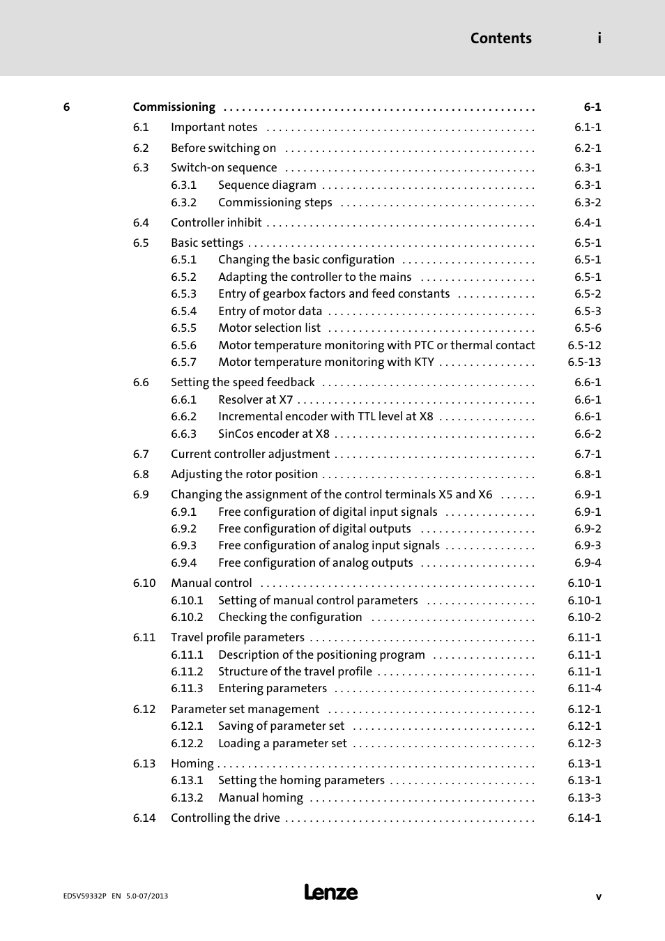 Contents i | Lenze EVS9332xP User Manual | Page 7 / 445