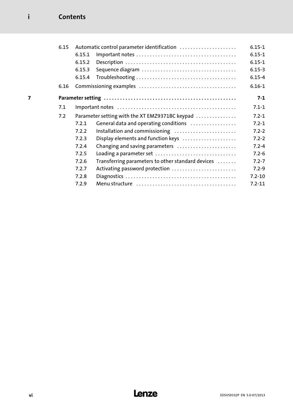 Contents i | Lenze EVS9332xP User Manual | Page 8 / 445