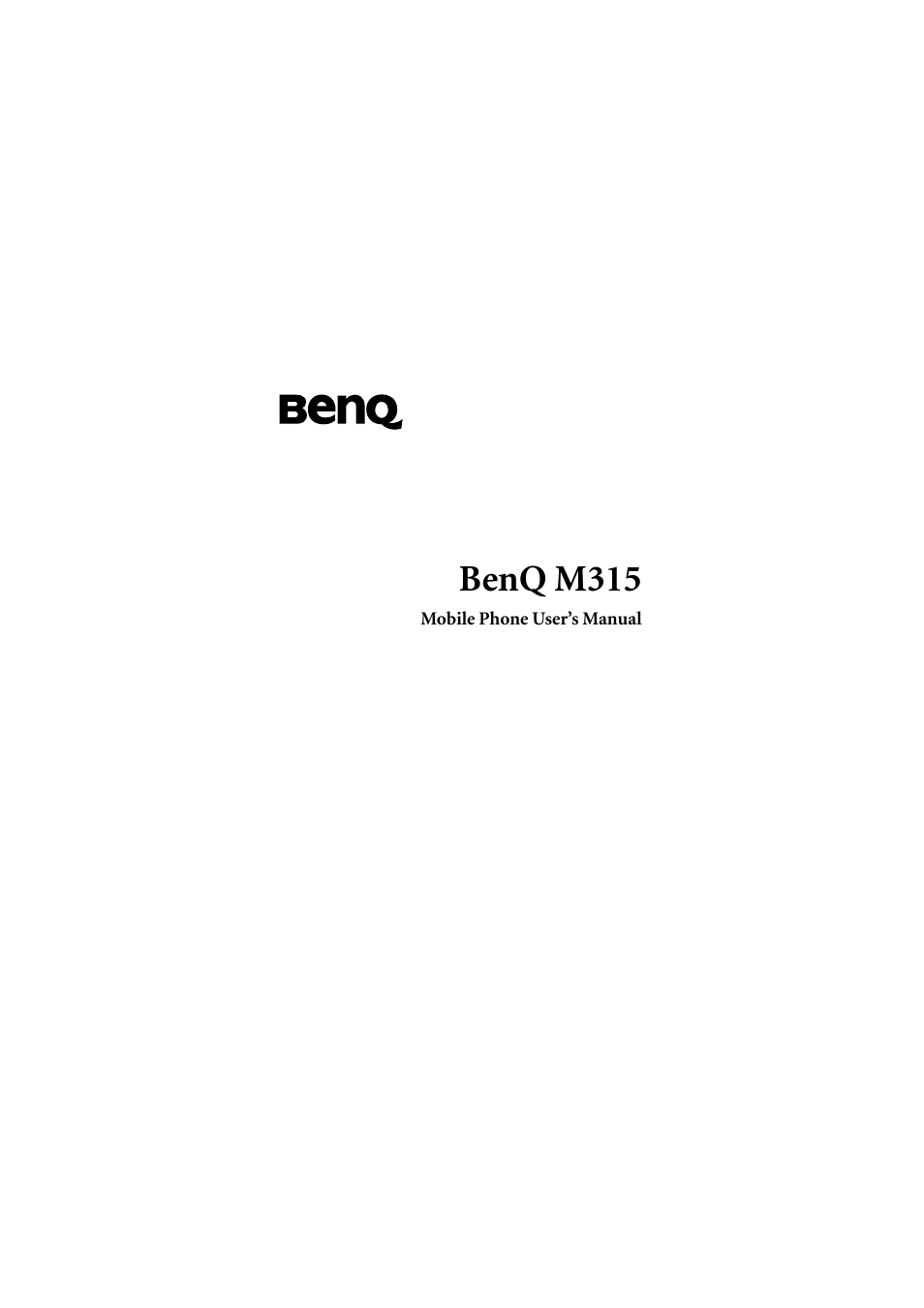 BenQ M315 User Manual | 110 pages