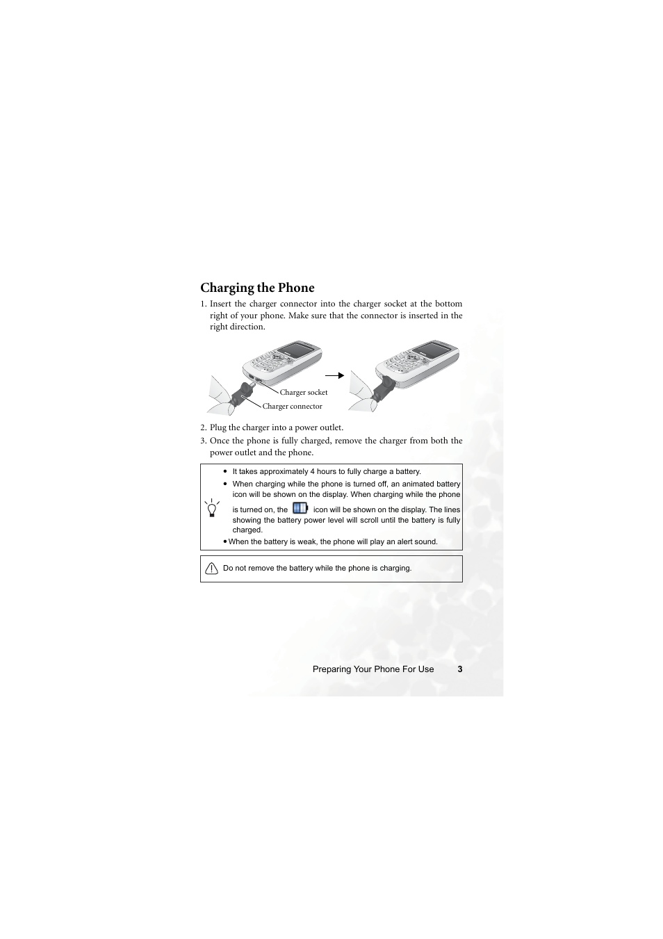 Charging the phone | BenQ M315 User Manual | Page 15 / 110