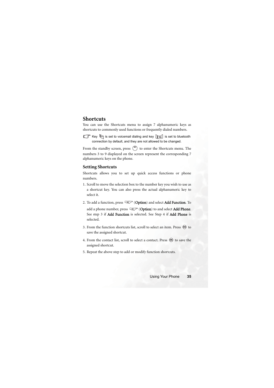 Shortcuts | BenQ M315 User Manual | Page 47 / 110