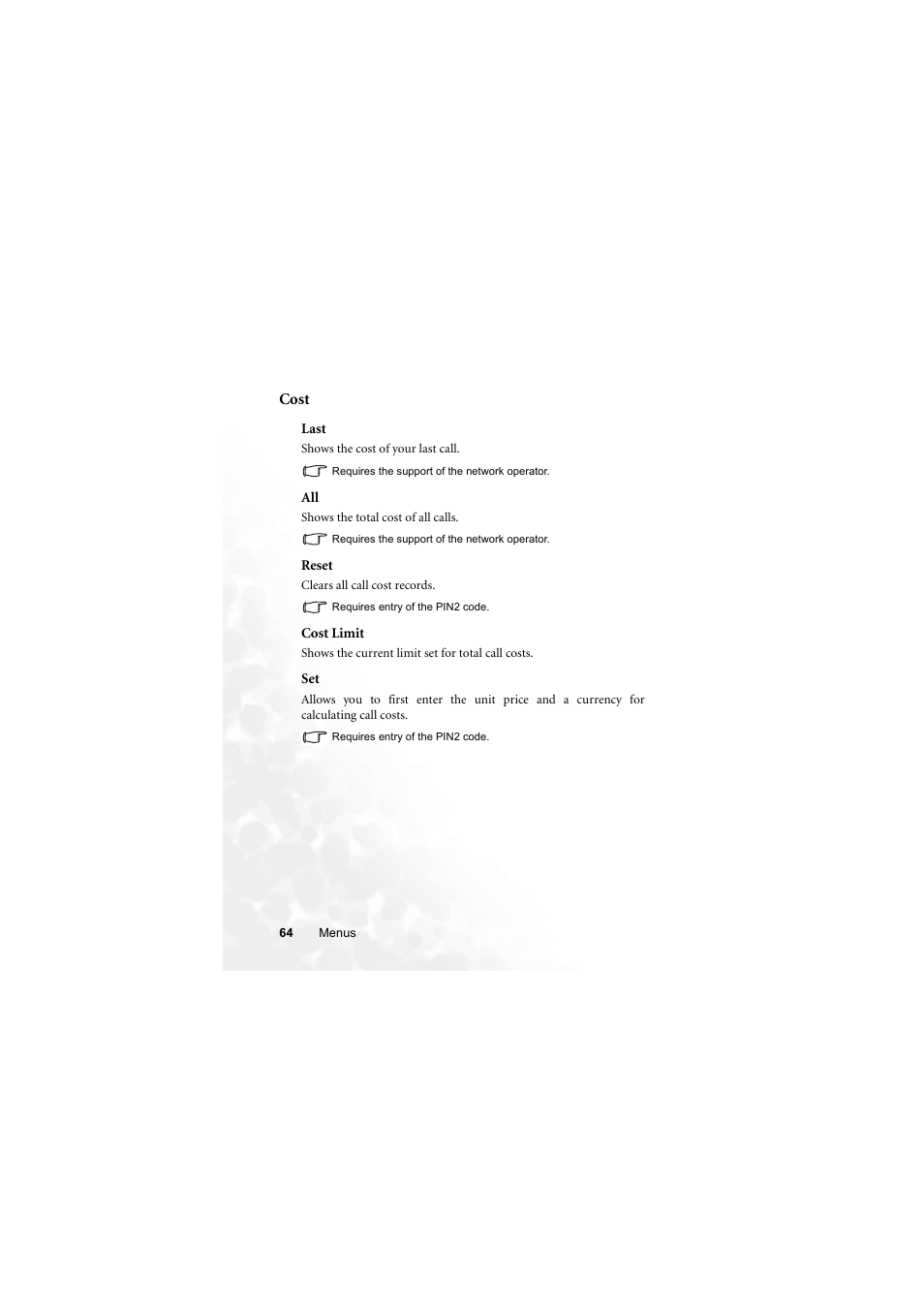 Cost | BenQ M315 User Manual | Page 76 / 110