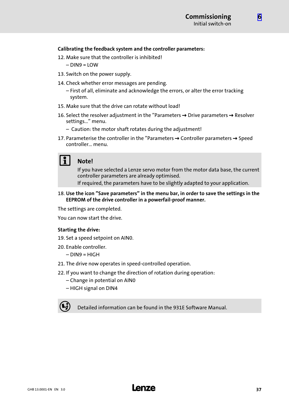 Lenze E931Ex User Manual | Page 37 / 47