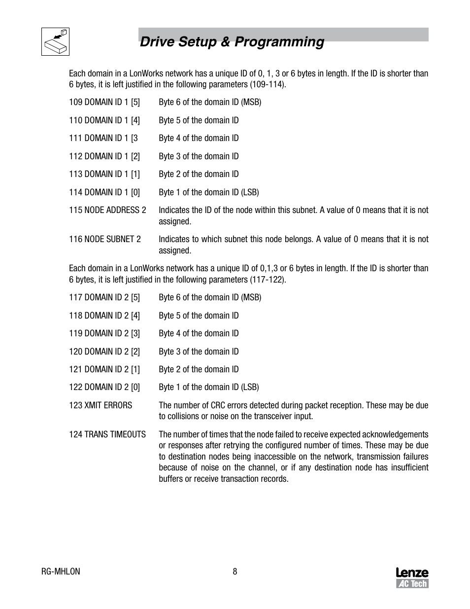 Drive setup & programming | Lenze MCH Series Drives User Manual | Page 11 / 27