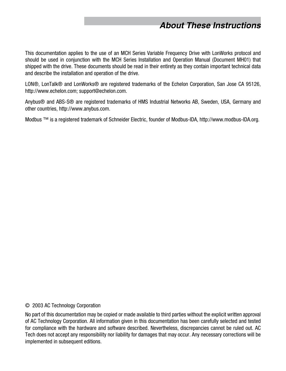 About these instructions | Lenze MCH Series Drives User Manual | Page 2 / 27