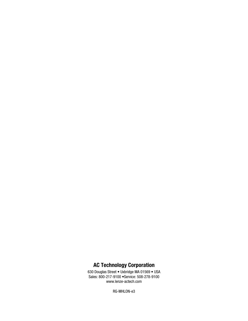 Ac technology corporation | Lenze MCH Series Drives User Manual | Page 27 / 27