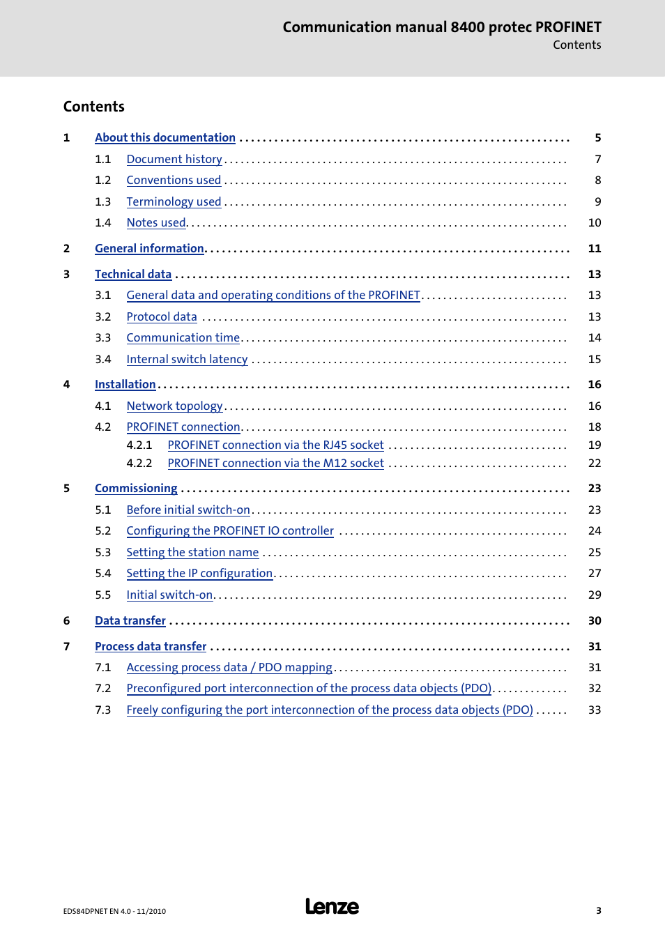 Lenze E84DxxxxxxxxxR User Manual | Page 3 / 84