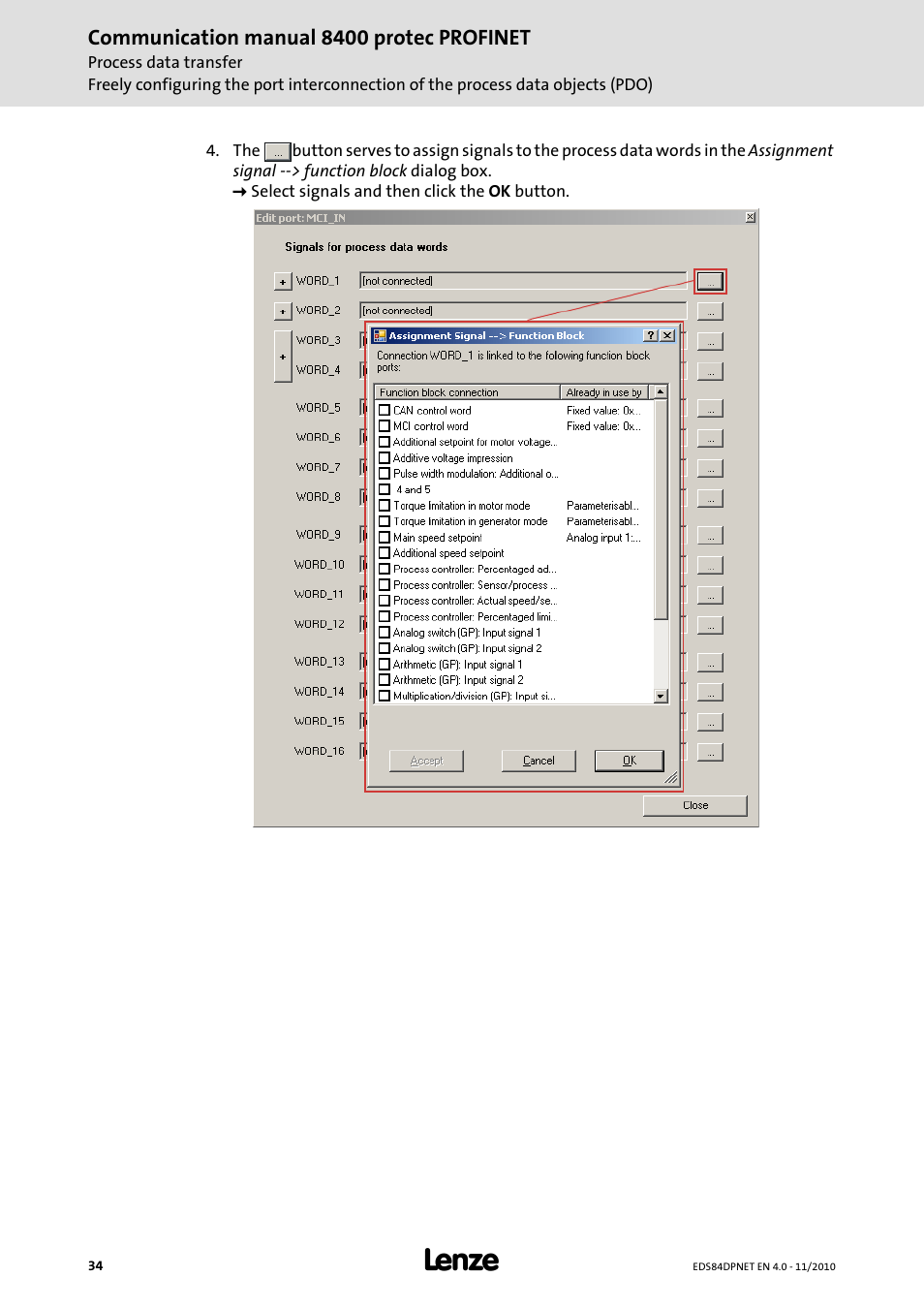 Lenze E84DxxxxxxxxxR User Manual | Page 34 / 84