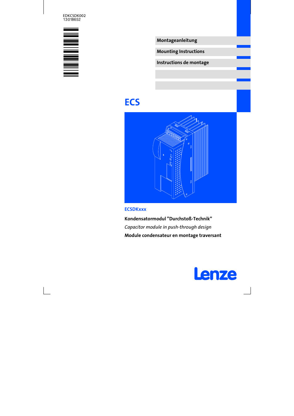 Lenze ECSDKxxx User Manual | 94 pages