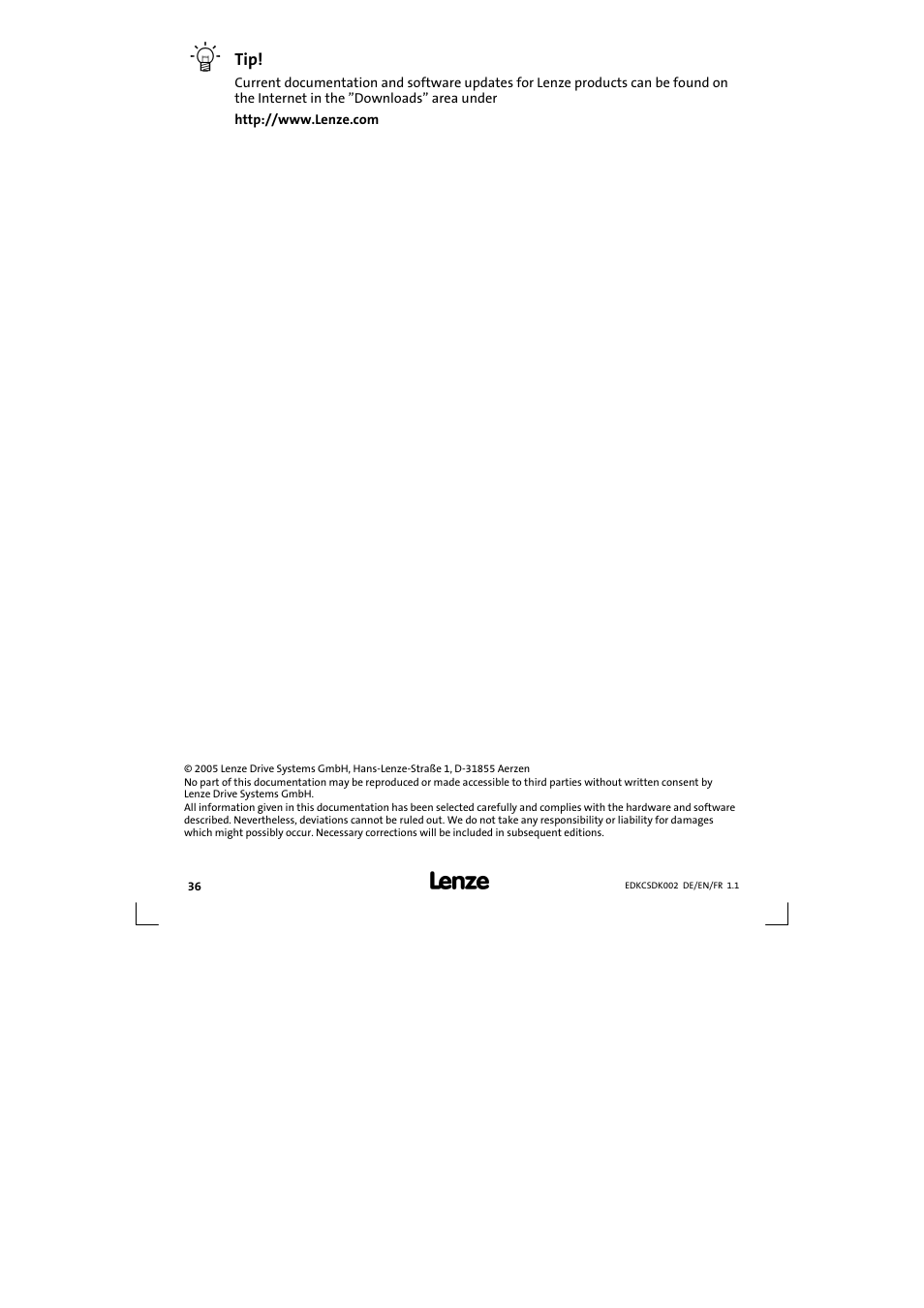 Lenze ECSDKxxx User Manual | Page 36 / 94
