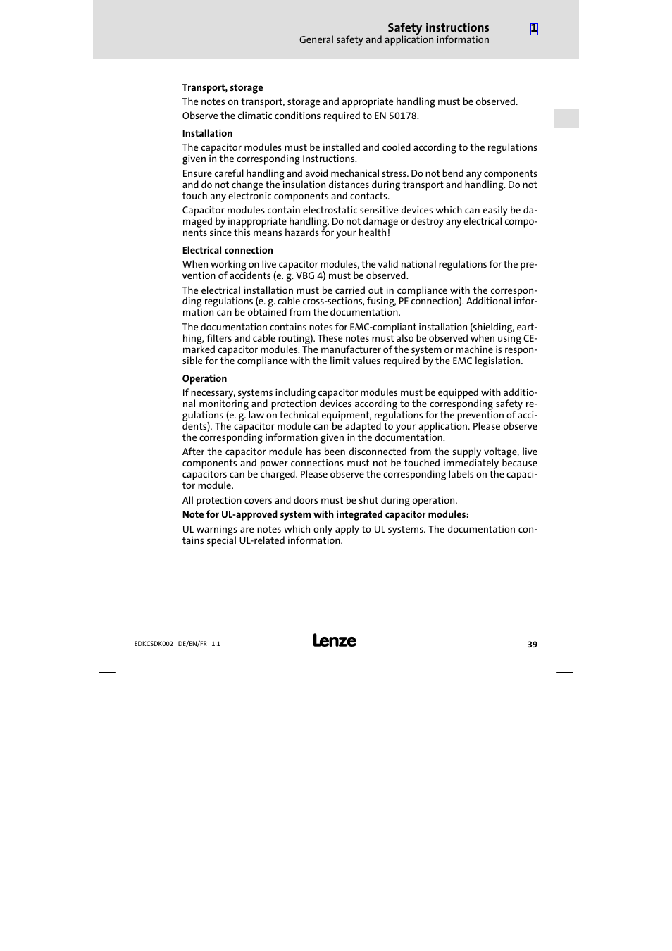 Lenze ECSDKxxx User Manual | Page 39 / 94