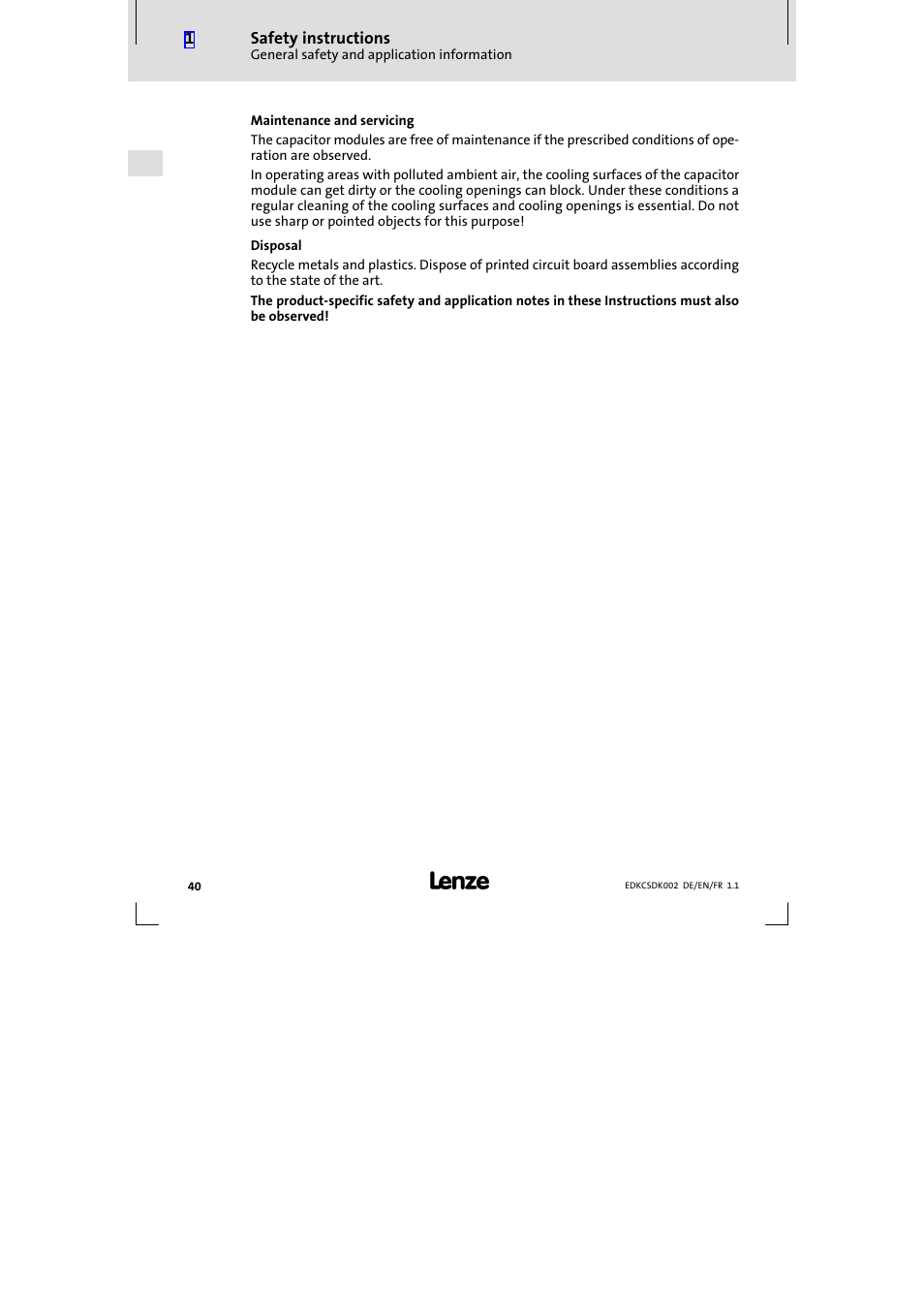 Lenze ECSDKxxx User Manual | Page 40 / 94