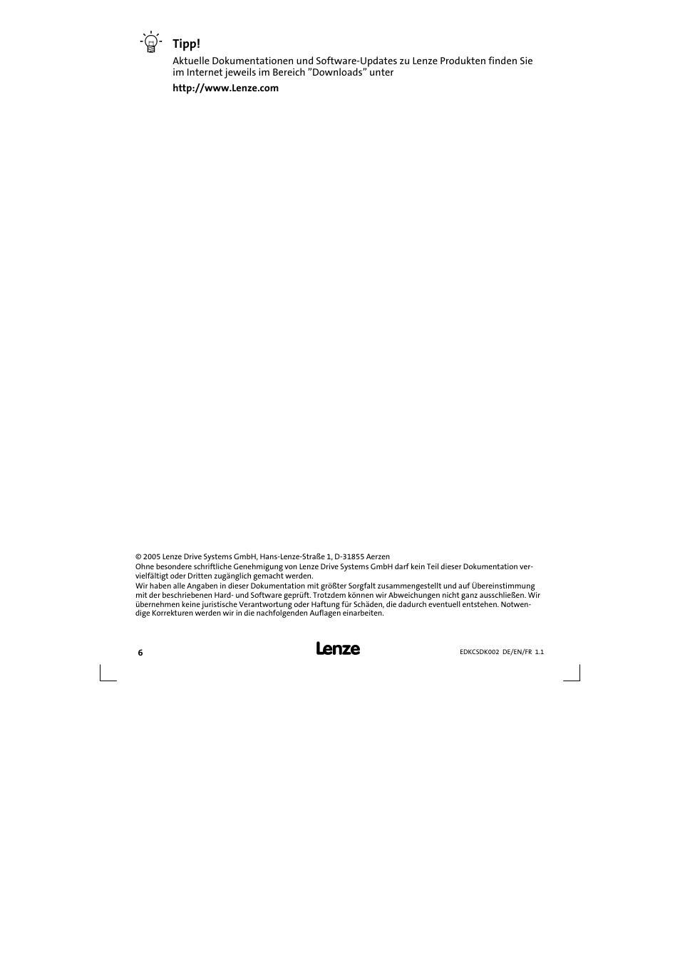 Tipp | Lenze ECSDKxxx User Manual | Page 6 / 94