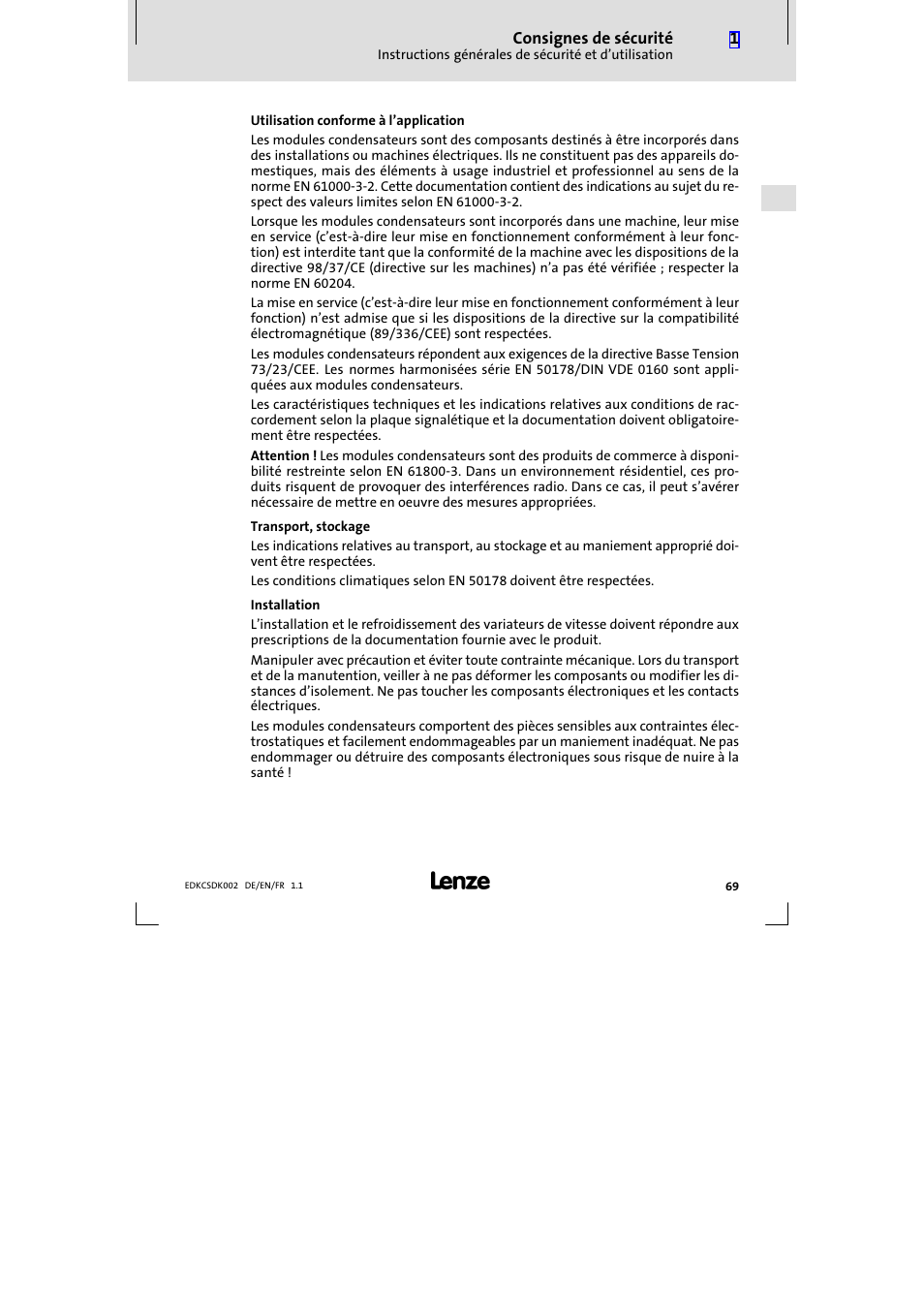 Lenze ECSDKxxx User Manual | Page 69 / 94