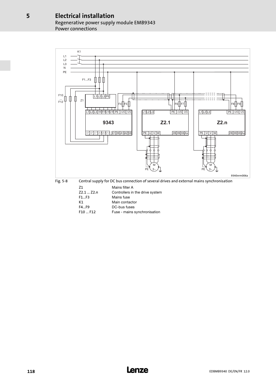Electrical installation | Lenze EMB934x User Manual | Page 118 / 206