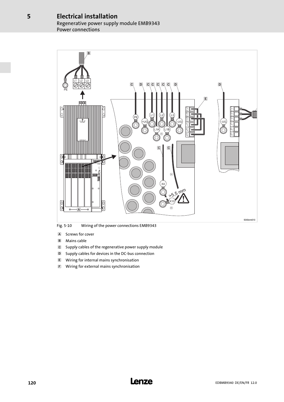 Electrical installation | Lenze EMB934x User Manual | Page 120 / 206