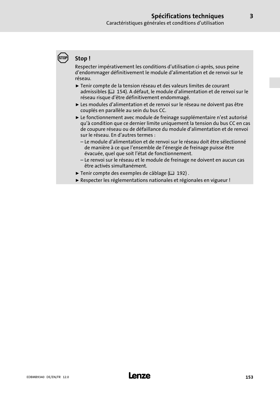 Spécifications techniques | Lenze EMB934x User Manual | Page 153 / 206