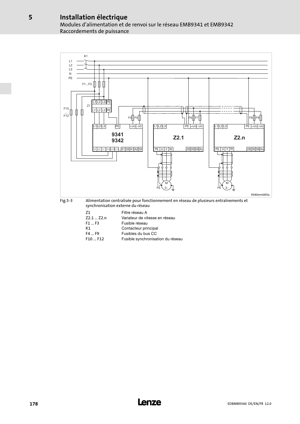 Installation électrique | Lenze EMB934x User Manual | Page 178 / 206